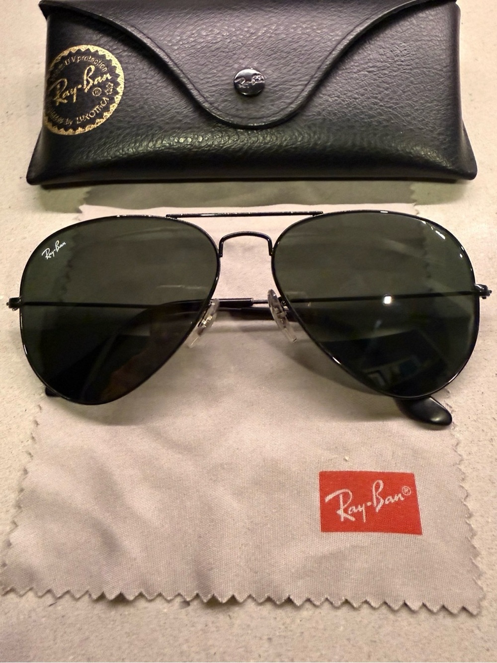 Ray Ban 58mm Black Aviator Sunglasses